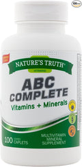 Nature's Truth ABC Complete Vitamins + Minerals Multivitamin Mineral Supplement - 100 Coated Caplets Pack of 2