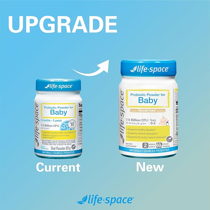 Life-Space 60 Grams for 0-36 Month Baby 7.5 Billion CFU &amp Multi Strain Balance Microflora Supports Digestive Health &amp Nutrient Absorption &amp Immunity No Refrigeration Probiotic Powder