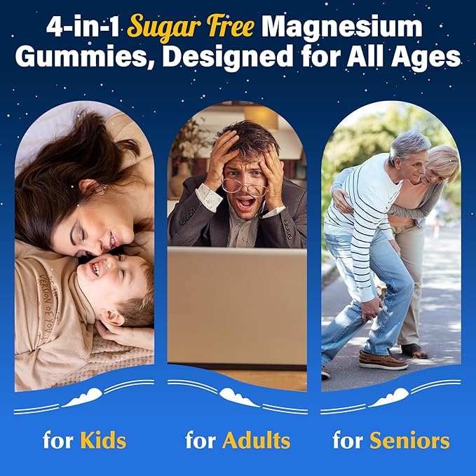 (180 Count) Magnesium Gummies – Magnesium Complex for Kids &amp Adults Magnesium Glycinate Citrate Malate Taurate with 3 Billion CFU Probiotics Ashwagandha D3 B6 Support Mood Rest Calm Mu