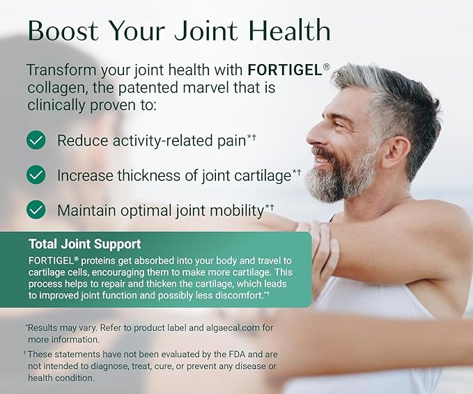 ALGAECAL Collagen - 4 Clinically-Supported Peptides VERISOL® FORTIGEL® UC-II® FORTIBONE® Anti-Aging Hydrolyzed Collagen Powder 60 Servings Made in USA