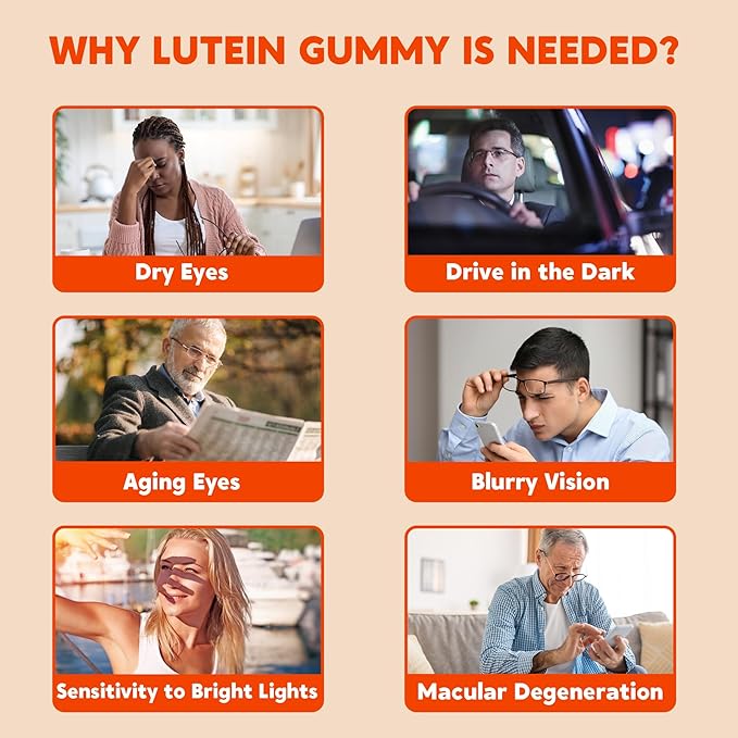 NEVISS Sugar Free Lutein Gummies 60 Count + CoQ10 Gummies 120 Count