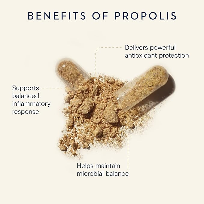 Manuka Health BIO30 Propolis 1-A-Day Immune Support Supplement with Vitamin C – Propolis Capsules for Immunity Wellness &amp Vitality - 90-Count (90-Day Supply)
