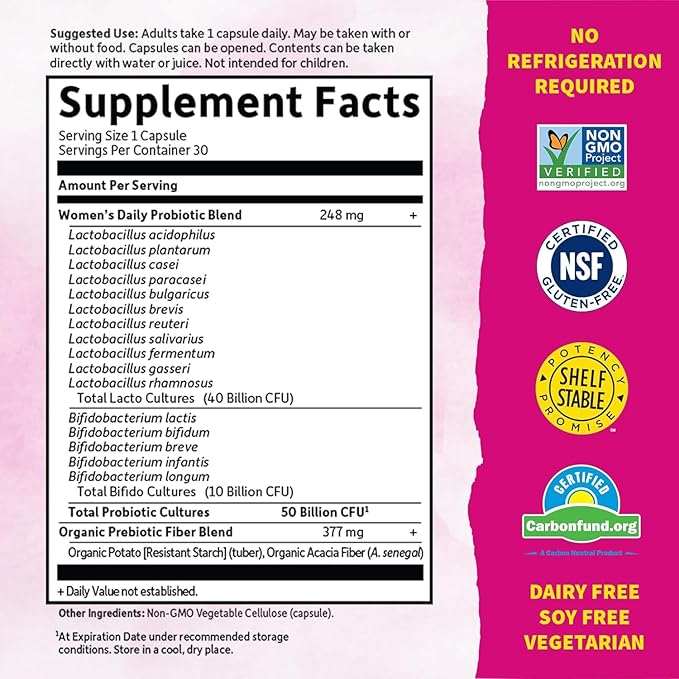 Garden of Life Raw Organic Protein &amp Greens Vanilla - Vegan Protein Powder for Women &amp Dr. Formulated Women's Probiotics Once Daily 16 Strains 50 Billion 30 Count