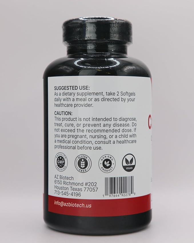 CoQ-10 Plus – 400mg Coenzyme Q10 with Omega-3 Fish Oil Lecithin &amp PQQ – 240 Softgels – 120 Servings – Heart &amp Cellular Support Formula