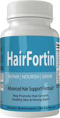Hairfortin Advanced Hair Growth Vitamins and Minerals - Extra Strength Formula for Hair Skin and Nails with Biotin - Gluten Free 60 Capsules