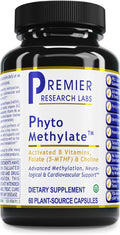 Premier Research Labs Phyto Methylate - B Vitamin Supplement - Supports Methylation Detox Brain &amp Heart Health - 5-MTHF &amp P5P - 60 Plant-Source Capsules