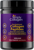 Simply Collagen® Hydrolyzed Collagen Peptides Powder – Grass-Fed Unflavored Type I &amp III – Supports Hair Skin Nails Bones &amp Joints – 41 Servings