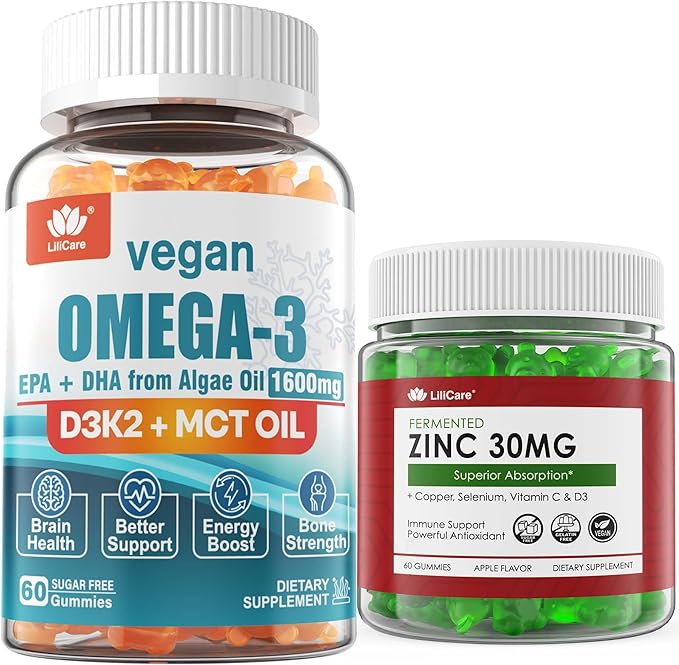 Vegan Omega3 Gummies + Sugar Free Zinc Gummies