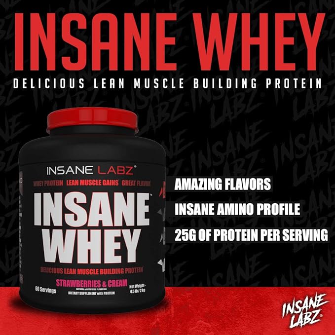 Insane Labz Insane Whey100% Muscle Building Whey Protein Post Workout BCAA Amino Profile Mass Gainer Meal Replacement 5lbs 60 Srvgs (Packaging May Vary) (Chocolate Peanut Butter)