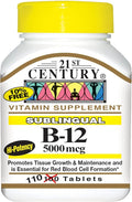 21st Century Sublingual B-12 5000 mcg 110 Tablets - 2pc