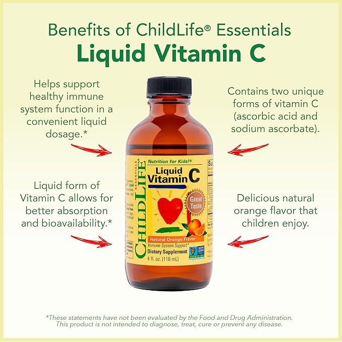 CHILDLIFE ESSENTIALS Immune Support 3-Pack - Liquid Vitamin C First Defense and Echinacea - Immune Boosting Supplements for Infants Toddlers and Kids