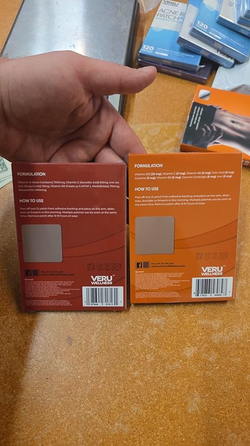 Veru Wellness Energy Duo Lifestyle Patch - B12 Iron - Self Adhesive Time Release Patch 8-10 Hours (42 Days)