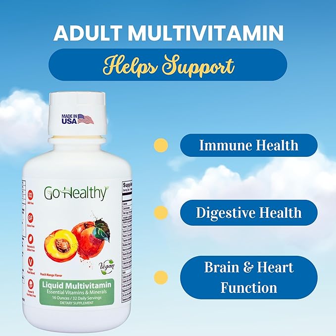 Go Healthy Multivitamin for Kids Toddlers (1 Bottle) and Multivitamin for Women Men and Teens (1 Bottle) Vegan Bundle