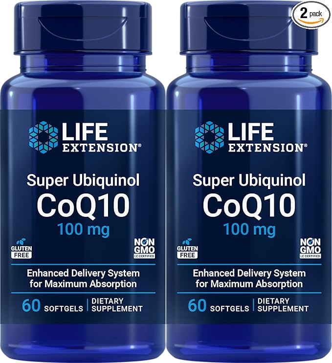 Life Extension Super Ubiquinol CoQ10 100 mg 60 softgels (Pack of 2)