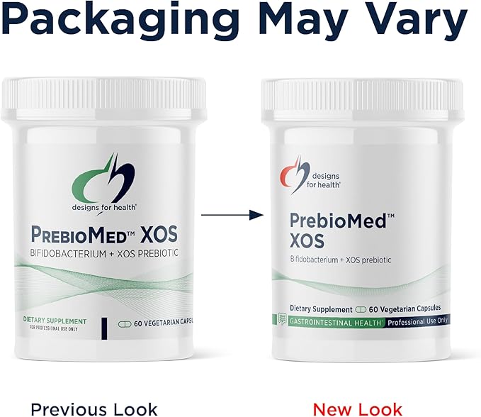 Designs for Health PrebioMed XOS - Prebiotic + Probiotic Blend with 10 Billion CFU Bifidobacteria - Adult Probiotic Supplement to Support Digestion + Healthy Gut (60 Capsules)