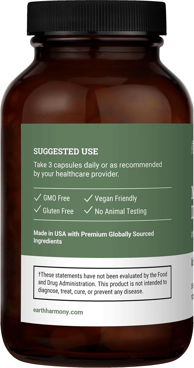 Earth Harmony Myo-Inositol &amp D-Chiro Inositol Supplement for Women Ovarian &amp Hormone Balance for Women - Supports Normal Cycles Fertility Supplement (120 Capsules)