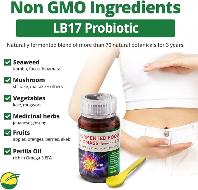 LB17 Biomass Live Probiotics for Women Men &amp Kids 100g/Bottle - Daily Probiotic Paste Supplement Probiotics for Digestive Health Adult Probiotic Digestive Nutritional Supplements Kids Gut Hea