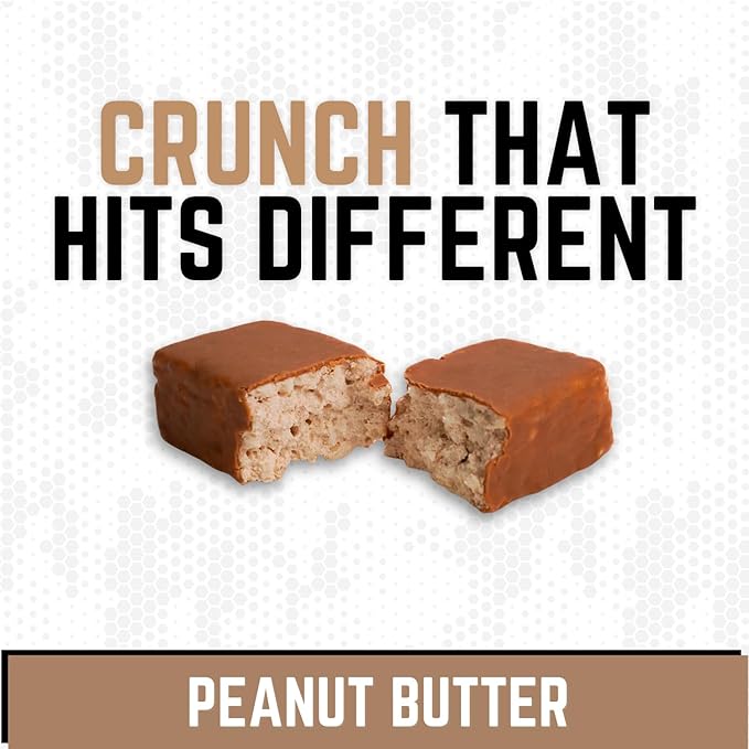 Battle Bars Crispy Protein Bar 17g Protein per serving - Gluten Free No Artificial Flavors or Colors - Veteran Owned - Peanut Butter (60g) 10 Count