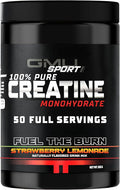 GMU SPORT - Flavored Creatine Monohydrate Powder for Men and Women - Pure Creatine Powder for Muscle Growth Enhanced Performance and Increased Strength - Creatine Strawberry Lemonade Supplement