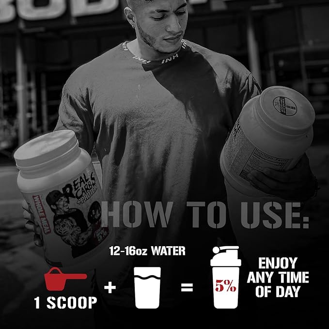 5% Nutrition Rich Piana Real Carbs + Protein | Clean Mass Gainer Meal Replacement Protein Powder | Carbohydrate for Pre Workout/Post-Workout Recovery Meal | 2.9 lb 20 Servings (Apple Cinnamon Pie)
