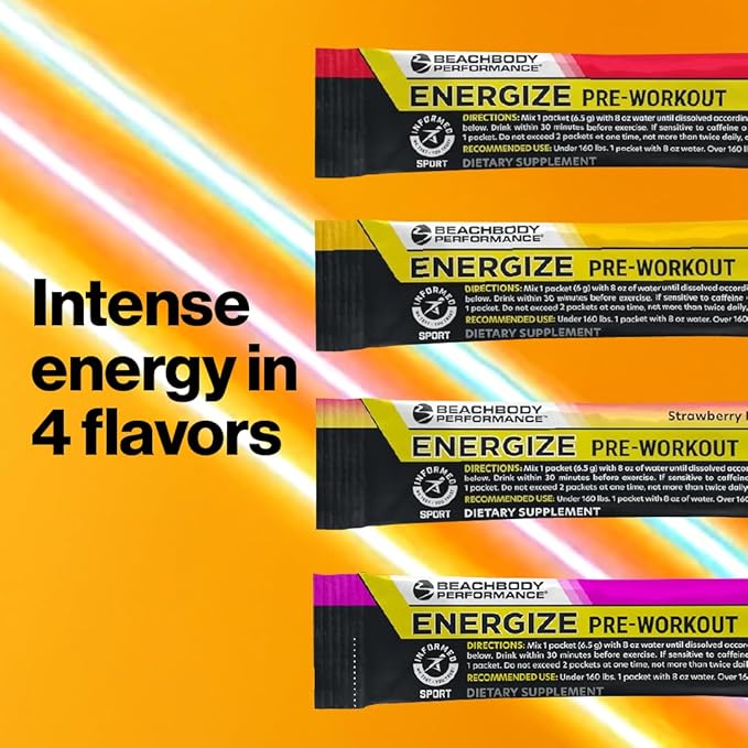 BODi Energize Pre Workout Powder - Beta-Alanine Quercetin &amp Low-Dose Caffeine Formula for Enhanced Energy &amp Focus Increase Energy &amp Endurance Supplement Fruit Punch 20 Sticks