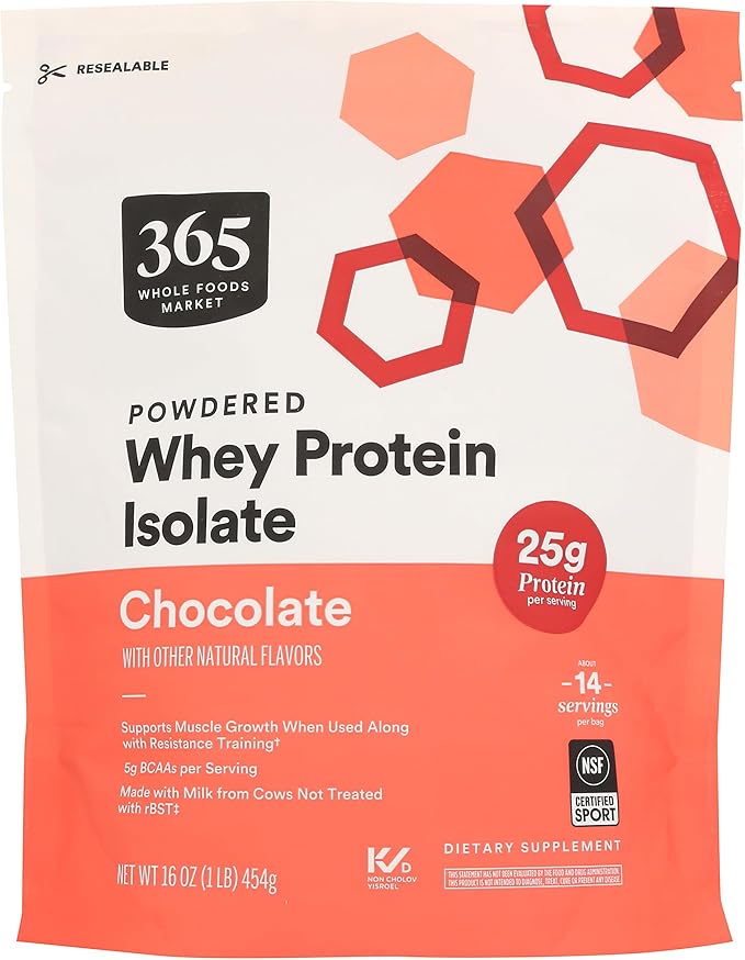 365 by Whole Foods Market Whey Protein Isolate Chocolate 16 Ounce