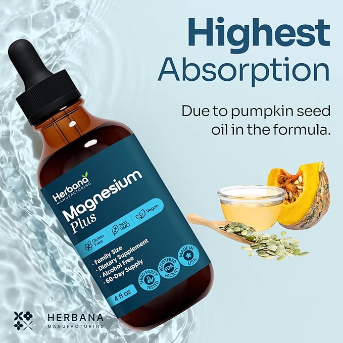 Magnesium Complex Plus 4 fl oz Liquid Drops - Advanced Magnesium Citrate Glycinate L-threonate with Vitamins B6 D C Supplement - High Potency 100% Absorption - 60-Day Supply