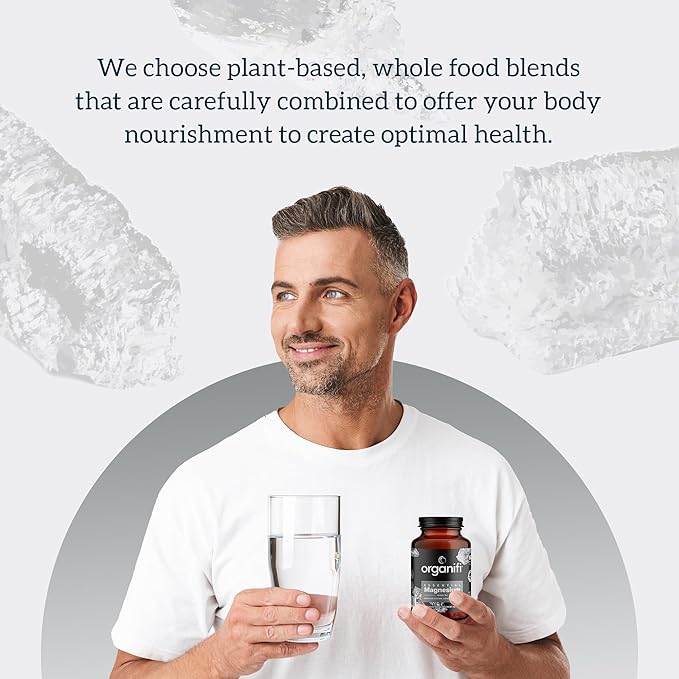 Organifi Essential Magnesium Glycinate Supplement for Bone Support and Muscle Health 150mg 60 Vegan Capsules