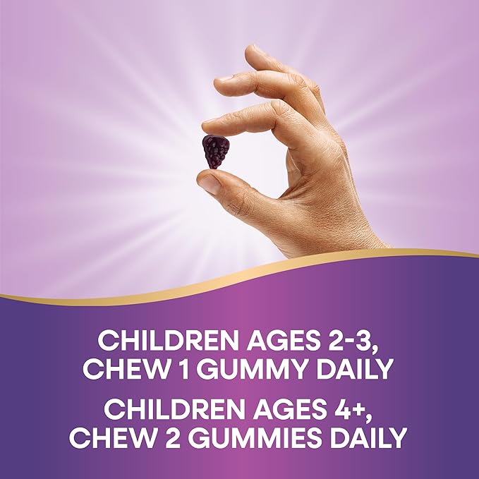 Nature's Way Sambucus Zero Sugar Elderberry Immune Gummies for Kids Immune Support* with Vitamin C Zinc Black Elderberry Extract 70 Count (Packaging May Vary)