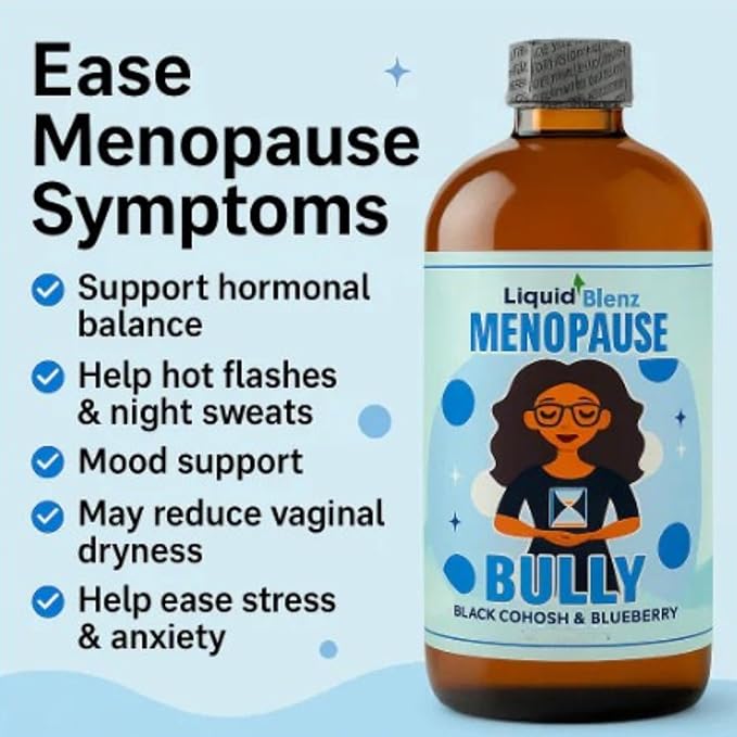 Menopause Bully | Herbal Supplement for Natural Support | Helps Ease Menopause Symptoms &amp Promote Balance | 32 Oz