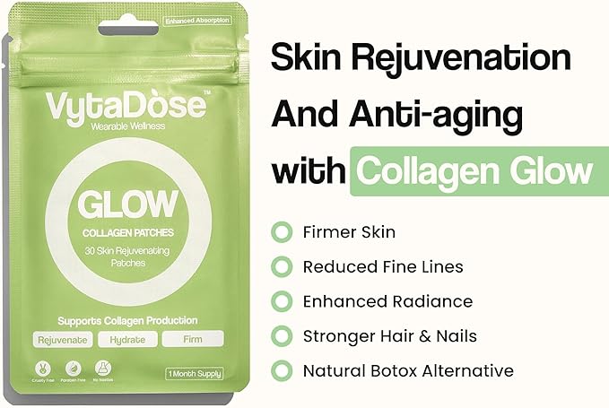 Day-to-Night Glow Patch Trio – Collagen Glow Sleep &amp NAD+ Patch | Skin-Friendly Water-Resistant Daily Wellness &amp Beauty Support