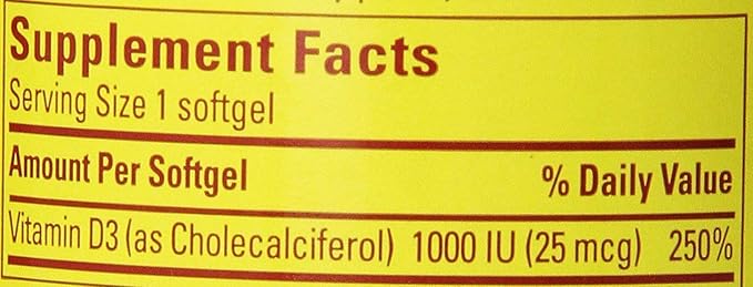 Nature Made® Vitamin D3 1000 IU 600 Softgels