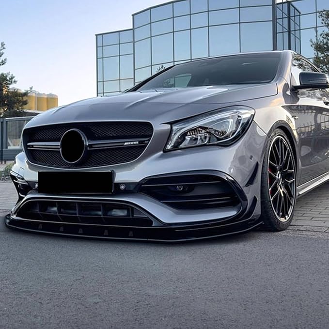 Auto Front SplittersCar Front Bumper LipCar Front Bumper SpoilerCompatible with CLA Class C117 2016-2019 CLA200 260 CLA45 AMGGlossy Black