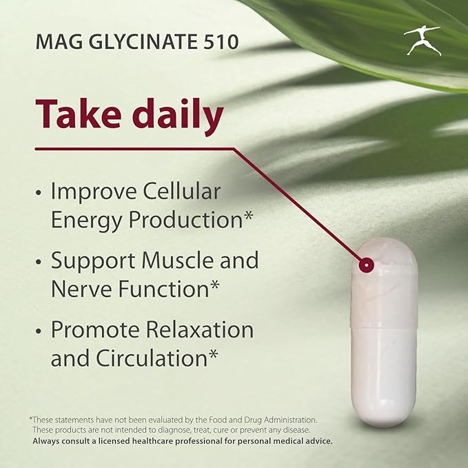 Biospec Nutritionals Mag Glycinate 510 – Magnesium Glycinate – Nutritional Supplement for Stress Heart Health Nerves Muscles Energy and Metabolism* - (100 Capsules)