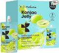 Hethstia Konjac Jelly Green Grape Flavor 10 Pouches Drinkable Grape Jelly with Collagen Peptides 7 Kcal Sugar Free Gluten Free Keto Vegan On-the-Go Chewy Light Snacks