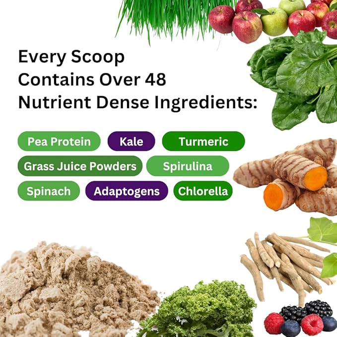 Paradise Herbs ORAC Energy Proteins &amp Greens Powder Antioxidant Power of 24 Servings of Fruits &amp Vegetables in 1 Scoop + 20g Protein Vanilla 14 Servings