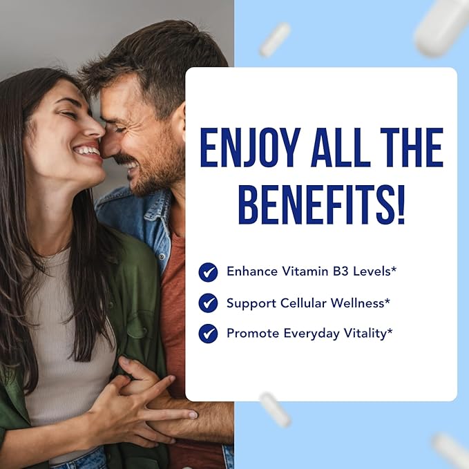 Resveratrol with Vitamin B3 Nicotinamide 500mg | NAD+ Precursor and Longevity Complex with Nicotinamide Form of Vitamin B3 Niacin Flush Free for Aging Skin Energy &amp Cellular Support (120 Day Suppl