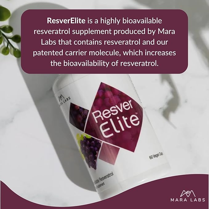 Mara Labs ResverElite | Bioavailable Resveratrol | Vegan No Fillers and Non-GMO | 60 Vegan Capsules