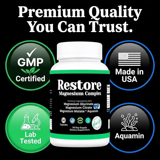 Restore Magnesium Complex Glycinate Citrate Malate with Aquamin