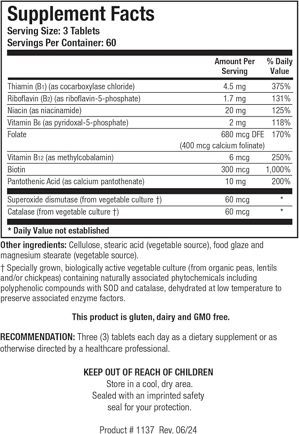 Biotics Research Bio-3B-G Vitamin B Complex Vitamin B Complex Supplement for Stress Energy and Adrenal Health Gluten Free Supplement 180 Tablets