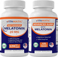 Vitamatic Melatonin Combo 20mg Melatonin Made with B6 Magnesium L-Theanine L-Tryptophan 5-HTP GABA Valerian Chamomile Passion Flower Ashwagandha &amp Black Pepper