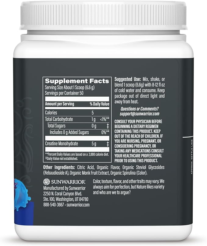 Creatine Monohydrate Powder Micronized PreWorkout Recovery Supplement | Support Muscle Building Strength Training Cognition | Vegan &amp Keto Friendly Easily Mixes (50 Servings) Blue Raspberry Flav