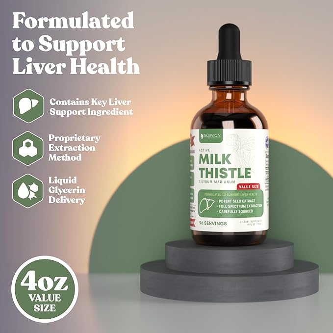 Rejuvica Health Active Milk Thistle 4oz + IntestiClear - Advanced Liver &amp Intestinal Support Bundle - Liquid Delivery for Better Absorption