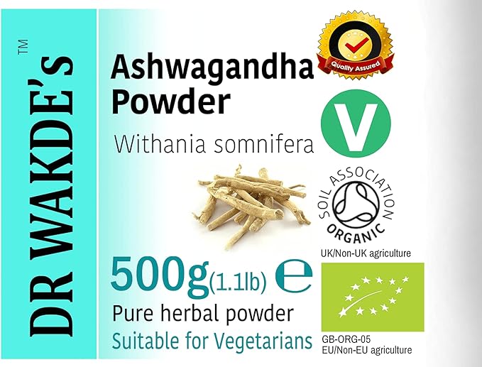 DR WAKDE's Organic Ashwagandha Powder (Indian Ginseng | Withania somnifera) - 1kg (2.2lb) | Pure Raw &amp Dried Powder | Ayurvedic Herb | Vegan | Nothing Added Nothing Removed | Same Day Dispatch