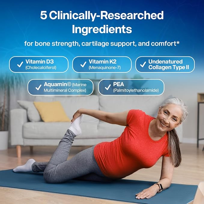 SciatiEase SciatiComfort Spine and Disc Support Supplement Sciatic Nerve Health Support Supplement - VIT D3 K2 Aquamin Calcium Magnesium Type II Collagen Pea (Palm Collagen) - 30 Day Supply