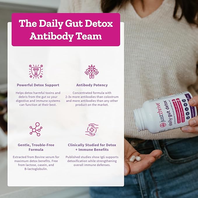 Just Thrive Probiotic &amp Antioxidant 30 Caps &amp Daily Gut Detox 120 Caps Bundle Spore-Based Digestive &amp Immune Support Complete Detox &amp Immune Support - 30-Day Supply