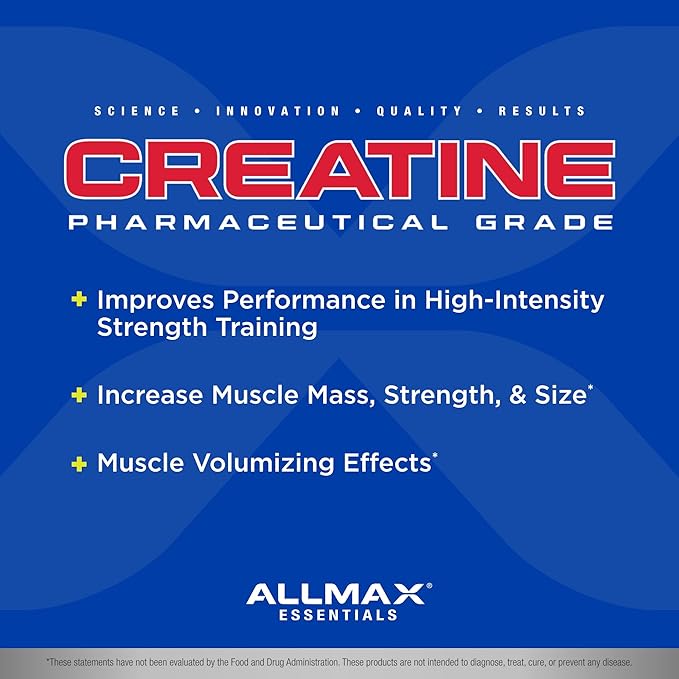 ALLMAX Essentials CREATINE - 1000 g Powder - Improves Performance &amp Training Intensity - Vegan &amp Gluten Free - 200 Servings