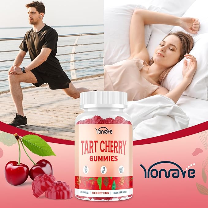 3300mg Tart Cherry Gummies for Uric Acid Cleanse Sleep Gout Joint &amp Kidney Support – Tart Cherry Extract with Celery Seed Melatonin Vitamin C – Detox &amp Antioxidant – Mixed Berry Flavor 6