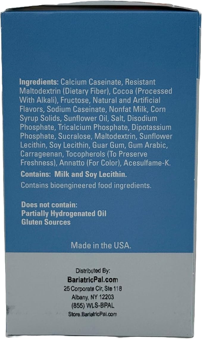 BariatricPal 15g Protein Aspartame-Free Pudding &amp Shake - Creamy Chocolate with Fiber (6-Pack)