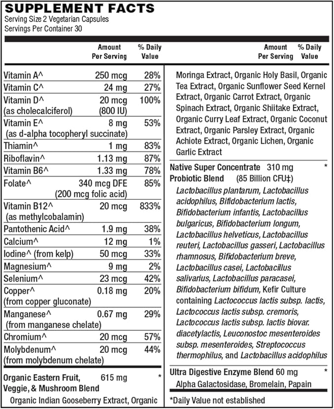 Holly Hill Health Foods Active Women's 50+ 85 Billion Probiotic Formula 60 Vegetarian Capsules